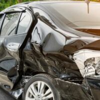 car crash totally damaged car