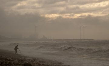 stormy weather at the beach