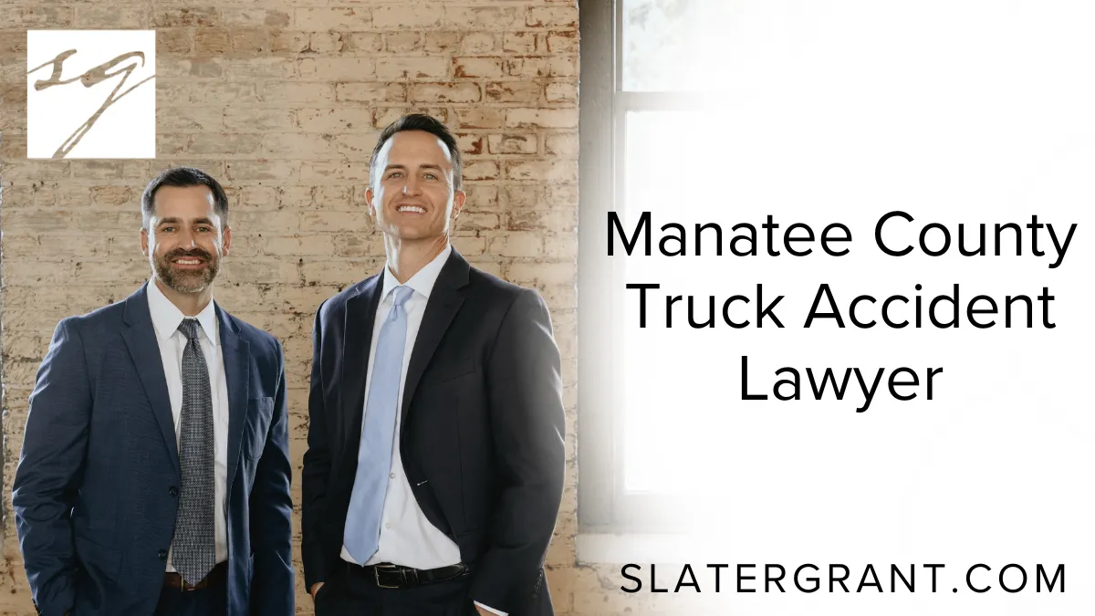 When a devastating truck accident disrupts your life or the life of a loved one, you need more than just support—you need aggressive legal representation that will fight for your rights and financial recovery. At Slater | Grant, our Manatee County truck accident lawyer team is committed to standing by victims and families impacted by negligent truck drivers, reckless trucking companies, and powerful insurance carriers. We help you navigate the complexities of truck accident litigation with compassion, tenacity, and experience.