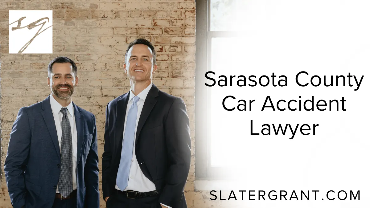 When you or someone you love is injured in a car accident, everything changes in a heartbeat. Medical bills pile up. Work becomes impossible. The insurance companies stop returning your calls. At Slater | Grant, our experienced Sarasota County car accident lawyers are here to take the pressure off your shoulders and fight for the compensation you deserve. With decades of combined experience handling personal injury cases in Florida, we offer strategic, results-driven advocacy to clients who need it most.