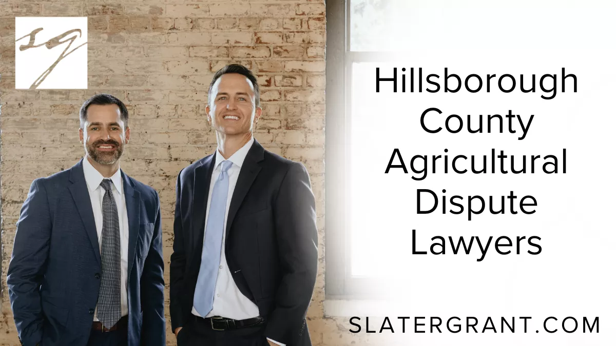 At Slater | Grant, we are dedicated Hillsborough County agricultural dispute lawyers serving Florida’s hardworking farmers, landowners, and agribusinesses. The agricultural sector is a cornerstone of Florida’s economy, and when legal conflicts arise—ranging from land use disputes to contract breaches—they require prompt, knowledgeable, and strategic legal intervention. Our attorneys provide personalized representation in agricultural matters, ensuring your rights, resources, and revenue remain fully protected.