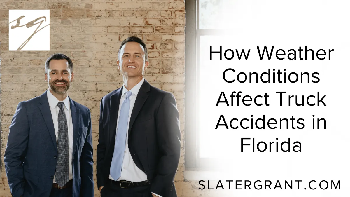 Weather-related truck accidents Florida are a significant and growing hazard on our highways, especially given Florida’s unique climate and geography. At Slater | Grant, we have witnessed the devastating consequences that severe weather conditions can impose on commercial trucking safety. From heavy rains to hurricanes, each weather event presents distinct challenges that increase the risk of catastrophic truck accidents. This comprehensive guide delves into the critical ways weather impacts truck crashes in Florida, the legal implications, and how victims can protect their rights.