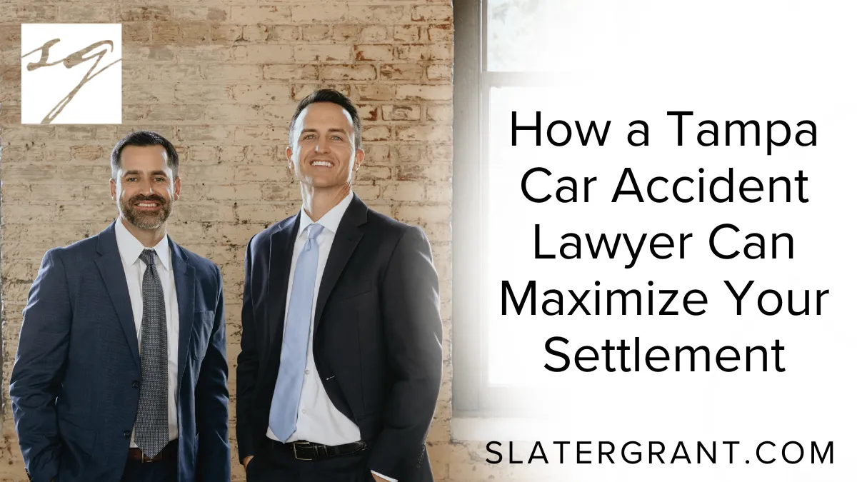 When you’ve been injured in a car accident, every decision you make can influence the outcome of your case. Choosing an experienced Tampa car accident lawyer is one of the most crucial choices. At Slater | Grant, we focus on protecting your rights and ensuring you receive the full compensation you deserve. Our legal strategies are built to maximize your financial recovery while reducing your stress during this challenging time.