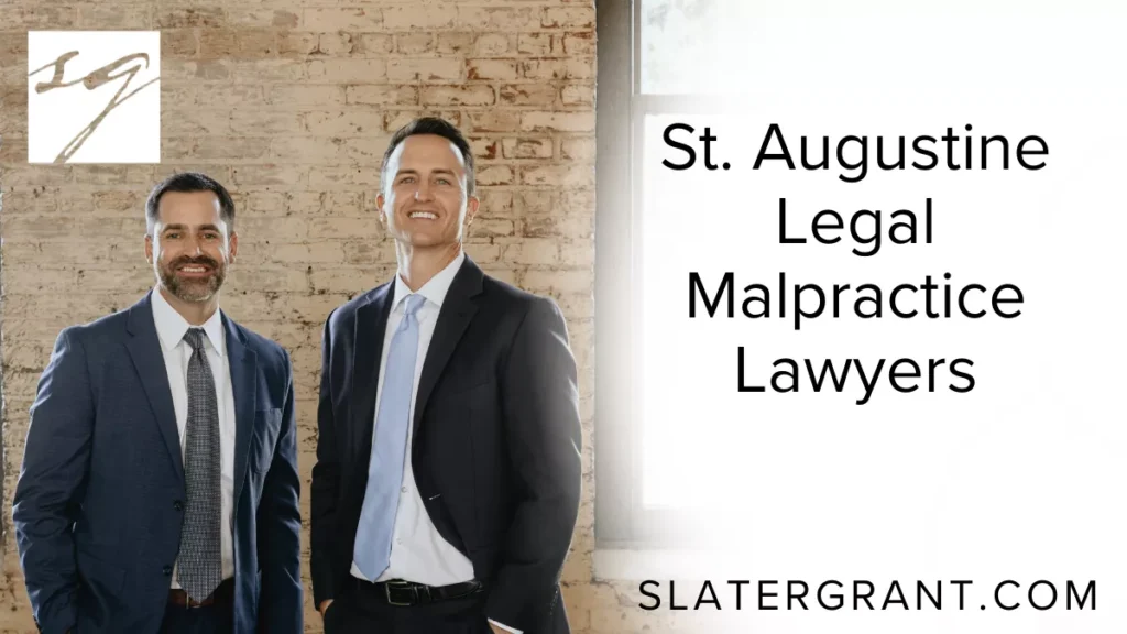 At Slater | Grant, we understand the profound impact legal malpractice can have on your life, business, and future. When you trust an attorney with your most critical matters, you deserve competence, dedication, and unwavering loyalty. If your lawyer’s negligence or misconduct has cost you dearly, our St. Augustine legal malpractice lawyers are here to fight for your rights.