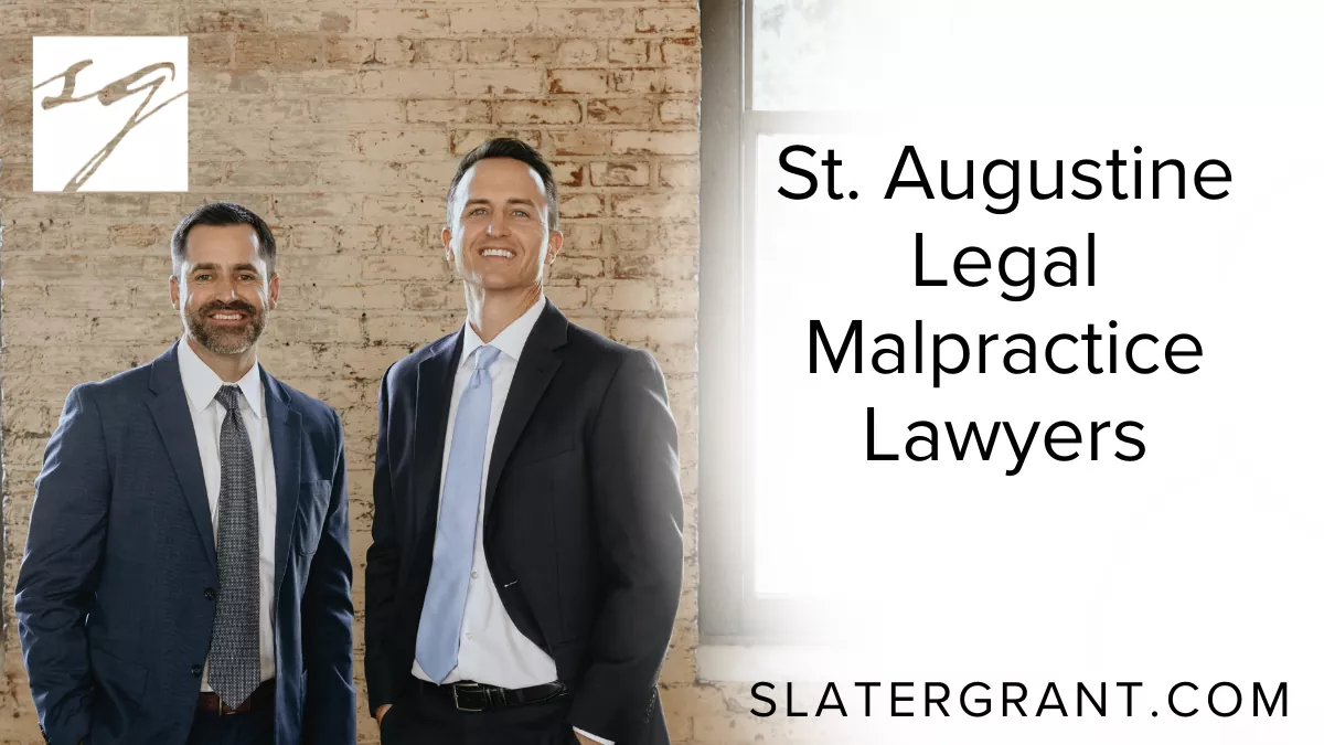 At Slater | Grant, we understand the profound impact legal malpractice can have on your life, business, and future. When you trust an attorney with your most critical matters, you deserve competence, dedication, and unwavering loyalty. If your lawyer’s negligence or misconduct has cost you dearly, our St. Augustine legal malpractice lawyers are here to fight for your rights.