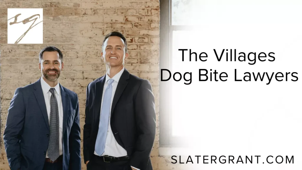 Dog bites are traumatic, painful, and often life-altering. At Slater | Grant, our experienced The Villages dog bite lawyers are committed to standing up for victims and holding negligent dog owners accountable. If you or a loved one suffered a dog bite injury in The Villages, Florida, you may be entitled to compensation for medical expenses, lost wages, pain and suffering, disfigurement, and more.