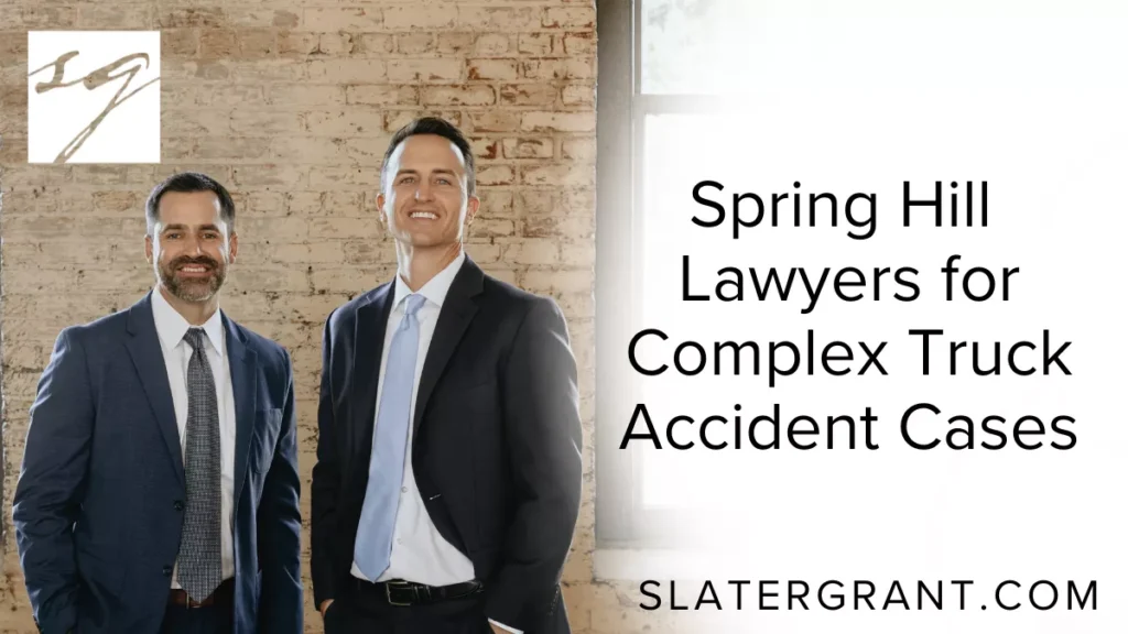 When a truck accident occurs in Spring Hill, the aftermath can be overwhelming. Victims often face catastrophic injuries, property damage, and complicated insurance claims. Navigating these challenges requires experienced legal representation. That’s where Spring Hill complex truck accident lawyers at Slater | Grant step in to provide dedicated, skilled support to help victims recover the compensation they deserve.