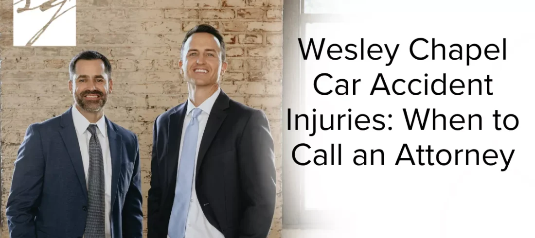 Car accidents in Wesley Chapel are becoming increasingly common as the area continues to grow. With busy roadways like State Road 54, State Road 56, Bruce B. Downs Boulevard, and the I-75 corridor seeing more traffic every year, collisions often happen without warning. Whether you were involved in a minor fender-bender or a major crash, your injuries may be more serious than they appear—and knowing when to call an attorney is essential to protecting your rights.