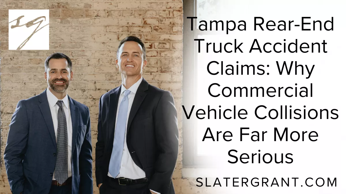 Rear-end accidents involving commercial trucks are significantly more dangerous than standard car-to-car collisions. In Tampa, where tractor-trailers and delivery trucks dominate roadways like I-4, I-75, I-275, the Selmon Expressway, and Dale Mabry Highway, a single moment of inattention by a truck driver can lead to catastrophic injuries for occupants of smaller vehicles.