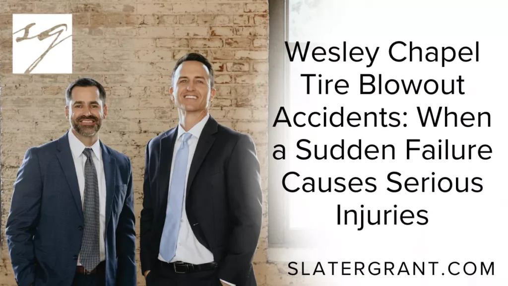 Tire blowout accidents are sudden, violent, and often terrifying. In Wesley Chapel, where drivers regularly travel at high speeds along I-75, State Road 54, State Road 56, and Bruce B. Downs Boulevard, a tire blowout can instantly cause a driver to lose control, cross lanes, or collide with other vehicles. These accidents frequently result in severe injuries, multi-vehicle crashes, and even fatalities.