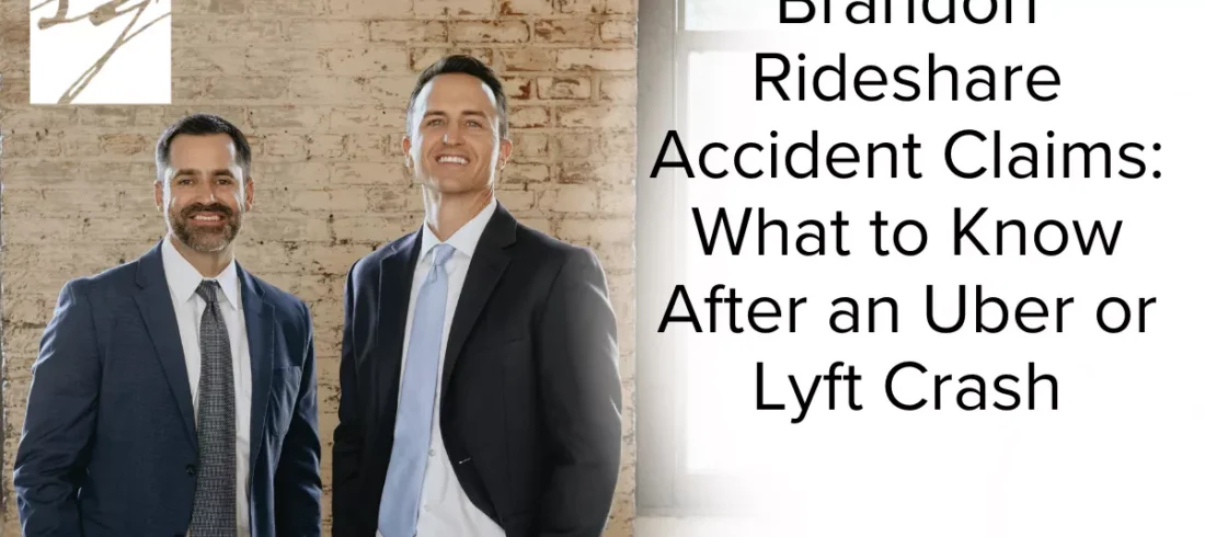 Rideshare services like Uber and Lyft are widely used throughout Brandon, especially along Brandon Boulevard (SR 60), Causeway Boulevard, Falkenburg Road, Parsons Avenue, and nearby I-75 corridors. While ridesharing offers convenience, accidents involving Uber and Lyft vehicles create unique legal challenges. These crashes often involve multiple insurance policies, disputed liability, and confusion about who is financially responsible.