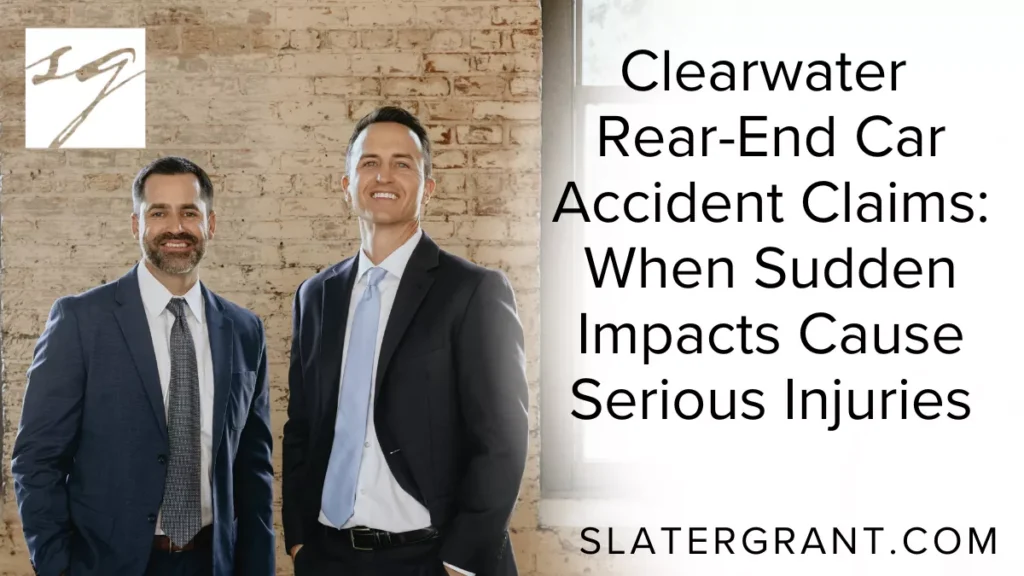 Rear-end car accidents are among the most common collisions on Florida roads—but they are far from minor. In Clearwater, where traffic congestion is heavy along US-19, Gulf-to-Bay Boulevard, Court Street, and Clearwater Memorial Causeway, rear-end crashes happen daily during stop-and-go traffic, rush hour slowdowns, and unexpected stops. While these accidents may appear straightforward, they often cause serious injuries and are frequently contested by insurance companies.